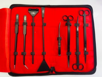 PRO Aquascaping Tool Kit 8-piece stainless steel set for planted aquarium maintenance