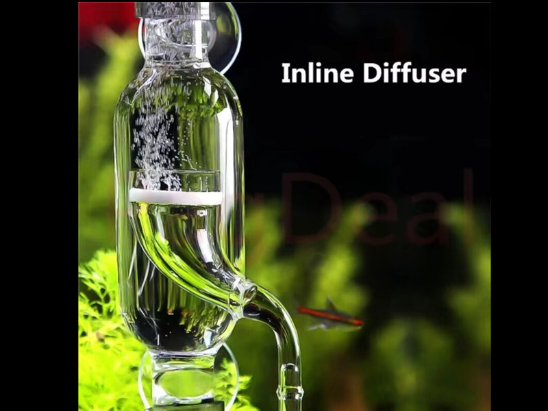 TNA Inline Diffuser (1) TNA glass inline CO2 diffuser for external filter tubing with ceramic disc